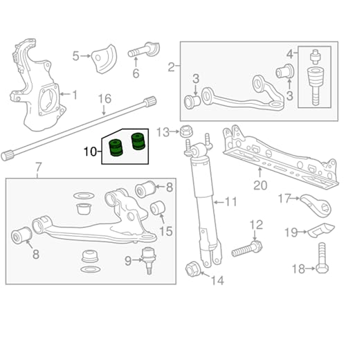 Yukauto Front Bump Stops Fit for Chevy 2011-2021 Silverado/Sierra 2500 3500 Lower Control Arm Jounce Bumpers (2 Pair) - Image 2