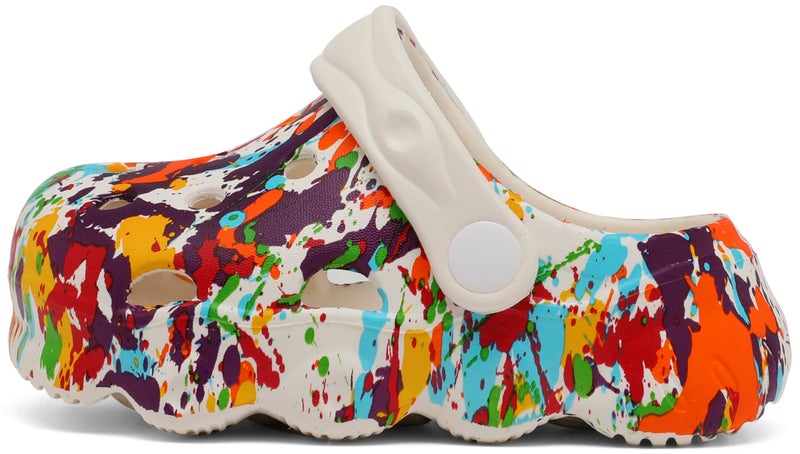 INMINPIN Kids Cute Clogs Cartoon Garden Shoes Boys Girls Slides Slippers Indoor Outdoor Children Water Shower Beach Pool Sandals,White,8.5-9.5 Toddler,Kids - Image 2