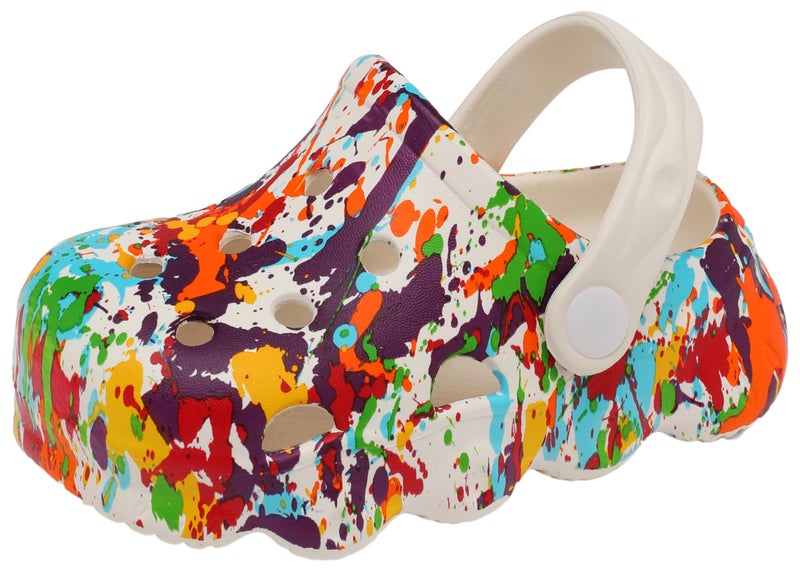INMINPIN Kids Cute Clogs Cartoon Garden Shoes Boys Girls Slides Slippers Indoor Outdoor Children Water Shower Beach Pool Sandals,White,8.5-9.5 Toddler,Kids - Image 1