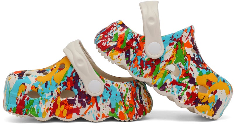 INMINPIN Kids Cute Clogs Cartoon Garden Shoes Boys Girls Slides Slippers Indoor Outdoor Children Water Shower Beach Pool Sandals,White,8.5-9.5 Toddler,Kids - Image 4