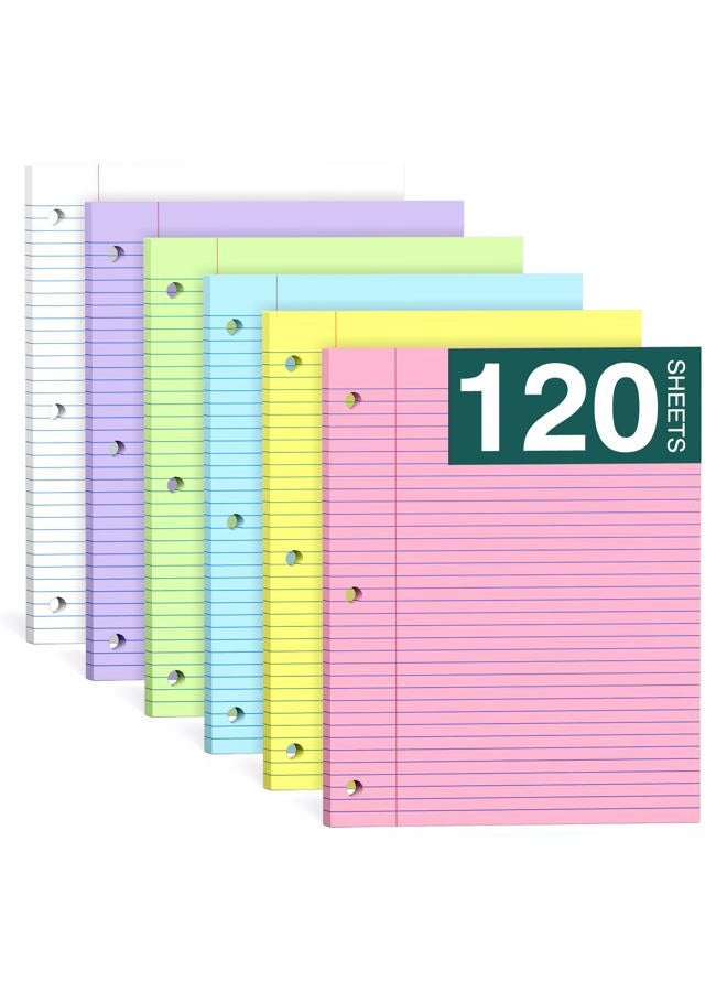 Ciphyfee ورق مفكوك 8 × 10.5، 120 ورقة ورق دفتر، ورق مثقوب بثلاثة ثقوب، دفاتر ملاحظات مقسمة 8 × 10.5، لوحات كتابة، ورق تعبئة 10-1/2" × 8 لمستلزمات الهندسة، المكتب، والمدرسة - Image 1