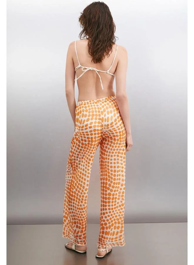 GRIMELANGE Grimelange Arista Women's Summer Tulle Orange/Patterned Pants