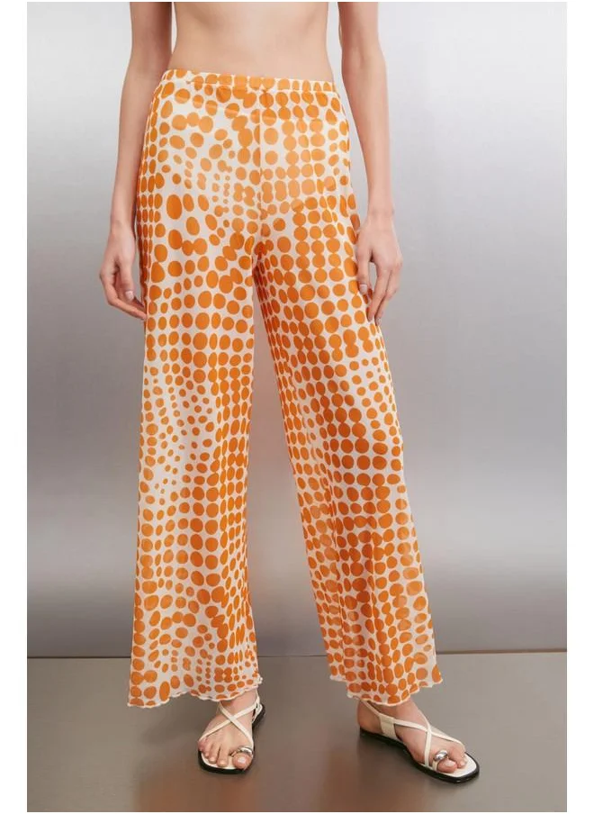GRIMELANGE Grimelange Arista Women's Summer Tulle Orange/Patterned Pants