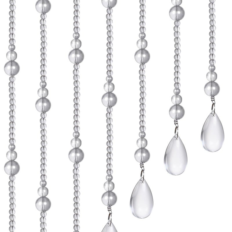 Osunnus Crystal Glass Beaded Curtain for Doorway Hanging Door Beads Curtain Arched Beaded Valance Crystal Hippie Decor for Door Entrance Window Closet, 40 Strings Clear - Image 3