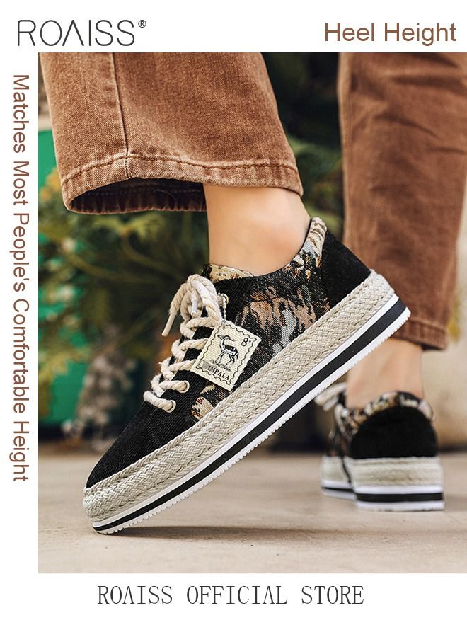 roaiss New Men Lace up Front Colorblock Sneakers Sport Outdoor Canvas Skate Shoes INS Trendy Casual Lightweight Comfy Men's Walking Shoes for Young Men Teenagers Spring and Summer  - Image 3