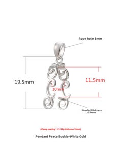 Generic S925 Sterling Silver Safety Buckle Clip Diy Silver Buckle Head Chinese Style Inlaid Jade Beeswax Stone Pendant Clip Buckle Silver Holder 