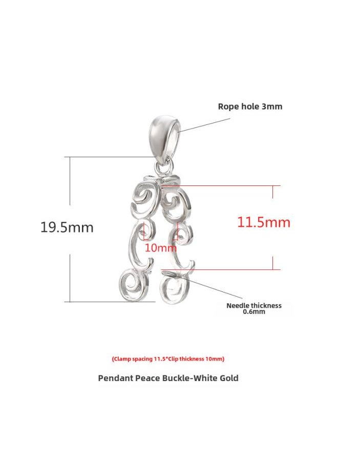 Generic S925 Sterling Silver Safety Buckle Clip Diy Silver Buckle Head Chinese Style Inlaid Jade Beeswax Stone Pendant Clip Buckle Silver Holder 