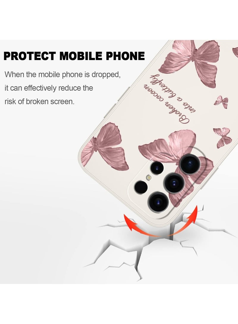 for Samsung Galaxy S25 Ultra Case, Slim Soft Non Slip Silicone for Samsung S25 Ultra Phone Cover 6.9 inch, Butterfly White - Image 5