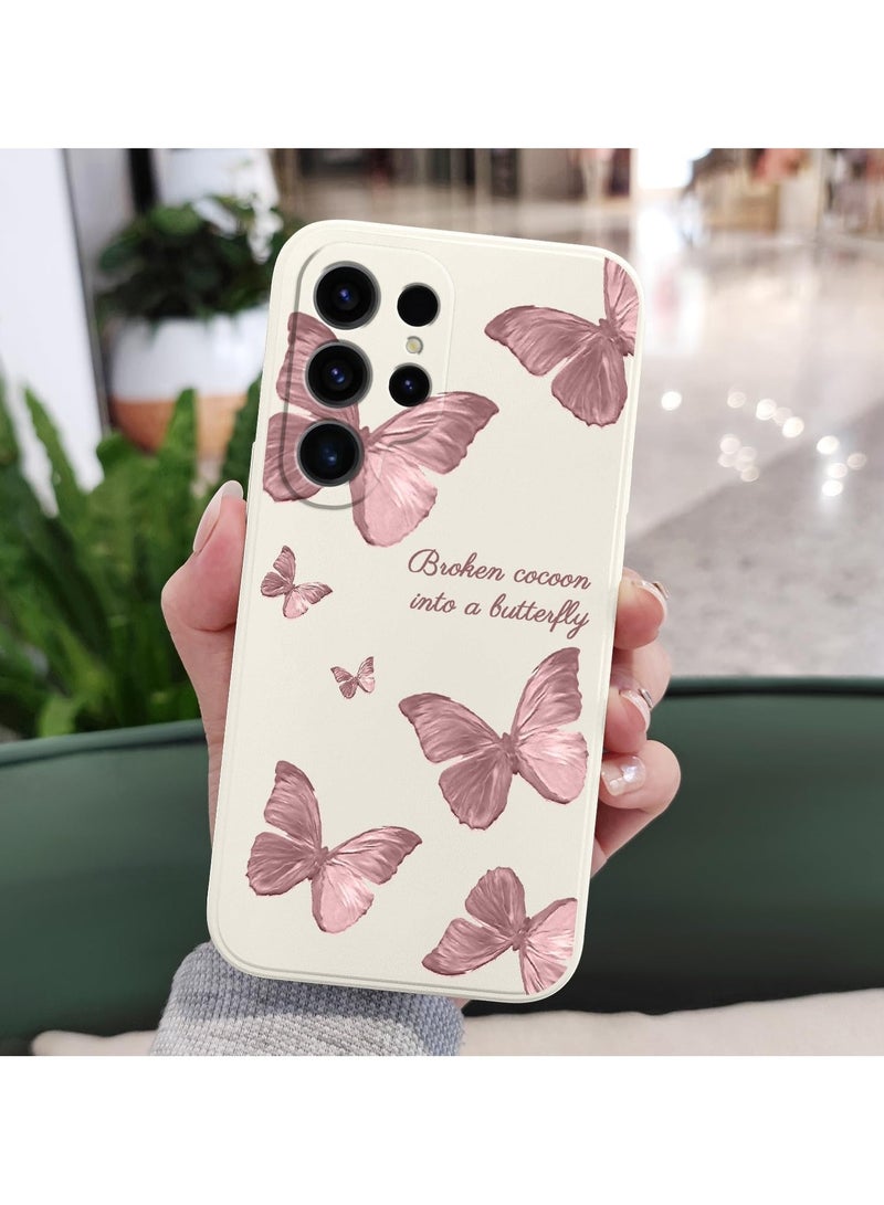 for Samsung Galaxy S25 Ultra Case, Slim Soft Non Slip Silicone for Samsung S25 Ultra Phone Cover 6.9 inch, Butterfly White - Image 4