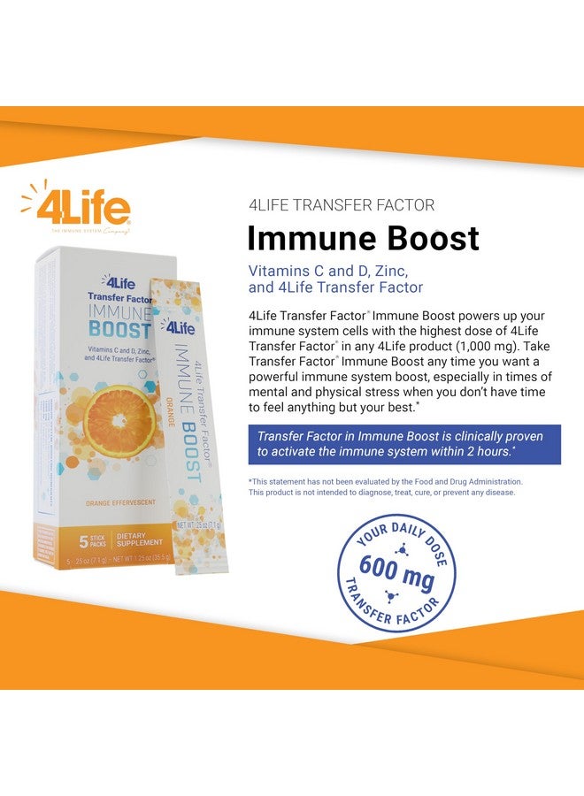 4life 4Life Immune Boost - Wide Spectrum Immune Defense Transfer Factor, zinc, and Vitamin C - 5 Powder Packs - Image 2