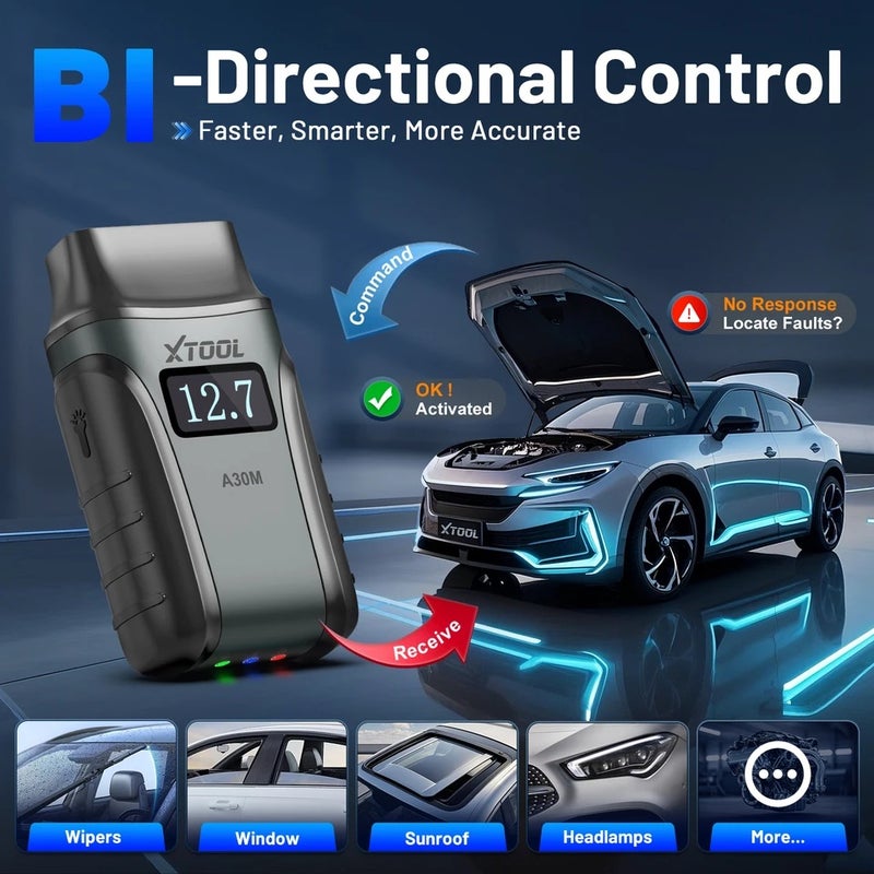 أداة اكس  جهاز فحص أعطال السيارة Xtool Anyscan A30M Bluetooth OBD2 Scanner Car Diagnostic Tools 26+ Reset Service Code Reader Canfd Protocol Lifetime Update - Image 5