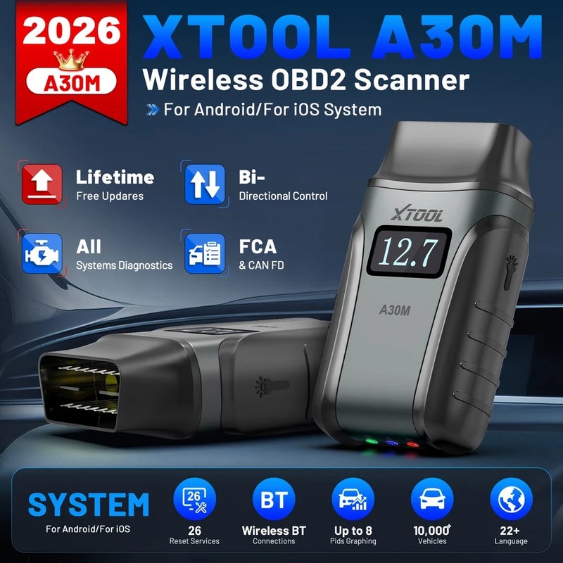 أداة اكس  جهاز فحص أعطال السيارة Xtool Anyscan A30M Bluetooth OBD2 Scanner Car Diagnostic Tools 26+ Reset Service Code Reader Canfd Protocol Lifetime Update - Image 3