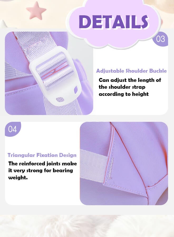 بليزار حقيبة ظهر مدرسية للأولاد والبنات، حقائب مدرسية كبيرة للأطفال عالية السعة، حقيبة ظهر للطلاب للمدرسة والسفر والروضة، مثالية للأعمار 6-12 سنة، متينة ومقاومة للماء، باللون البنفسجي - Image 5