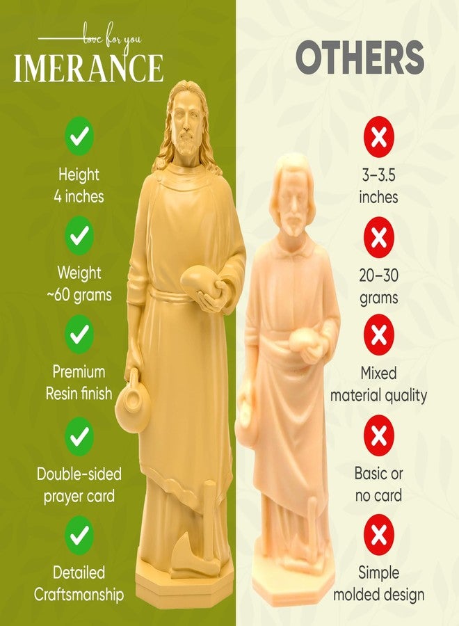 Imerance St Joseph Statue for Selling House,Faith-Based St Joseph Statue with House Selling Prayer Card, Ideal for Sell Homes,Religious Activities(Ivory 4Inch 1pcs) - Image 3