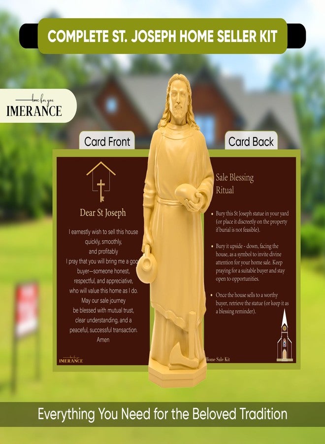 Imerance St Joseph Statue for Selling House,Faith-Based St Joseph Statue with House Selling Prayer Card, Ideal for Sell Homes,Religious Activities(Ivory 4Inch 1pcs) - Image 2