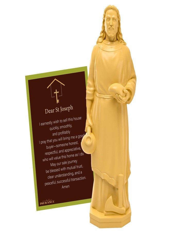 Imerance St Joseph Statue for Selling House,Faith-Based St Joseph Statue with House Selling Prayer Card, Ideal for Sell Homes,Religious Activities(Ivory 4Inch 1pcs) - Image 1