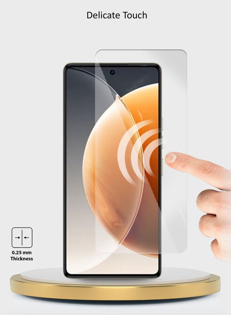 دبليو تيك واقي شاشة من الزجاج المقوى من Tecno Camon 30 4G / 5G 2024 Premium Series 9H 2.5D (MSG9CN) - شفاف - Image 5