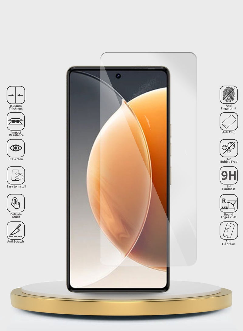 دبليو تيك واقي شاشة من الزجاج المقوى من Tecno Camon 30 4G / 5G 2024 Premium Series 9H 2.5D (MSG9CN) - شفاف - Image 2