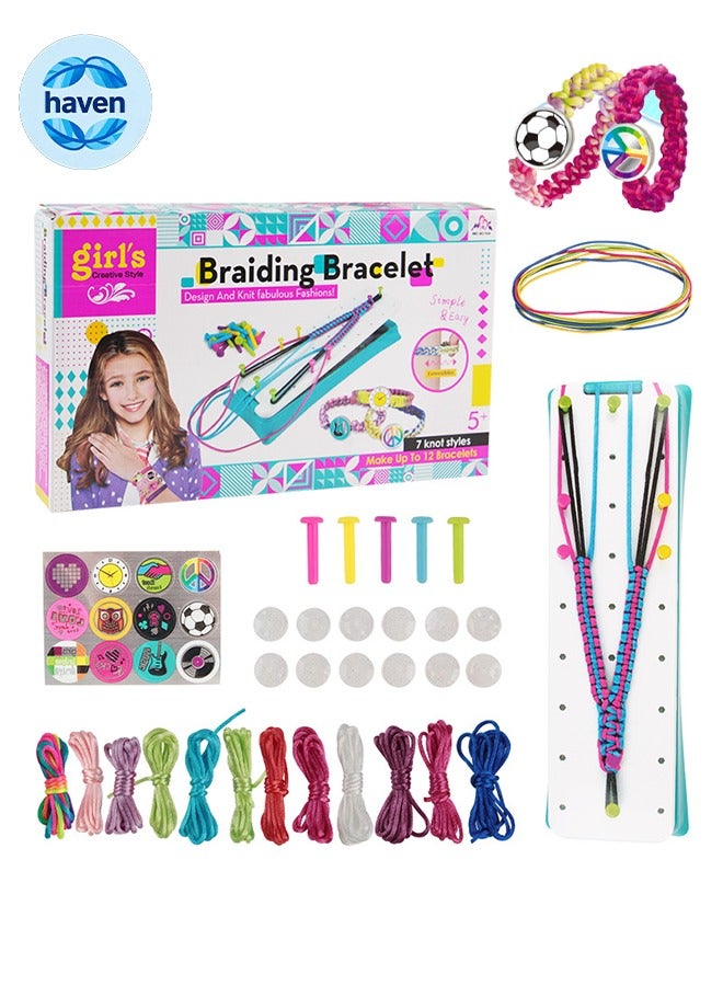 HAVEN Friendship Braiding Bracelet Making Kit, Diy Jewelry Bracelets Kit Thread Strings Crafts Makers Tool Activity Toys, Can Weave 7 Styles, Gifts for Party Supply, Birthday, Rewarding, and Travel Activity - Image 1