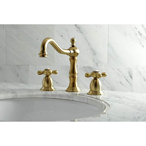 Kingston Brass KS1977AX 8 in. Widespread Bathroom Faucet, Brushed Brass, 8 x 7.56 x 7.44 - Image 2