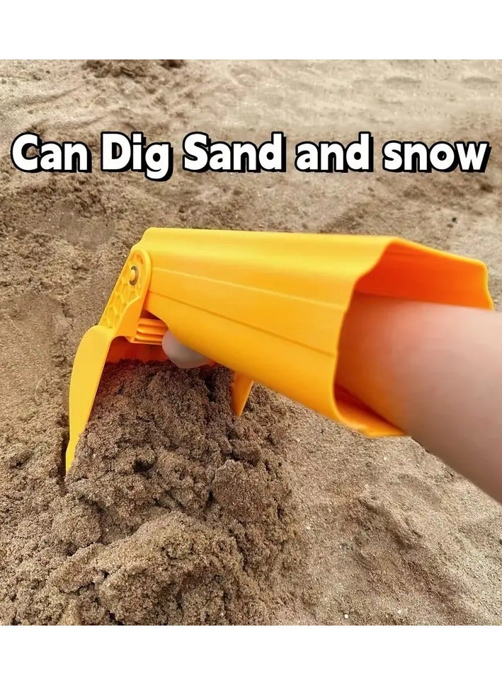 LIXADA Beach Sand Digging Toy, PVC, Yellow, for Back to School, Festival Gift, Birthday Gift, with Sand and Snow Digging Function - Image 1