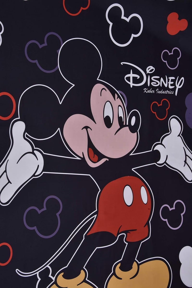 Kuber Industries Kuber Industries Disney Mickey Print Silk Special Long Crush Single Bedsheet with 1 Pillow Cover (Black)-KUBMART010146  - Image 4