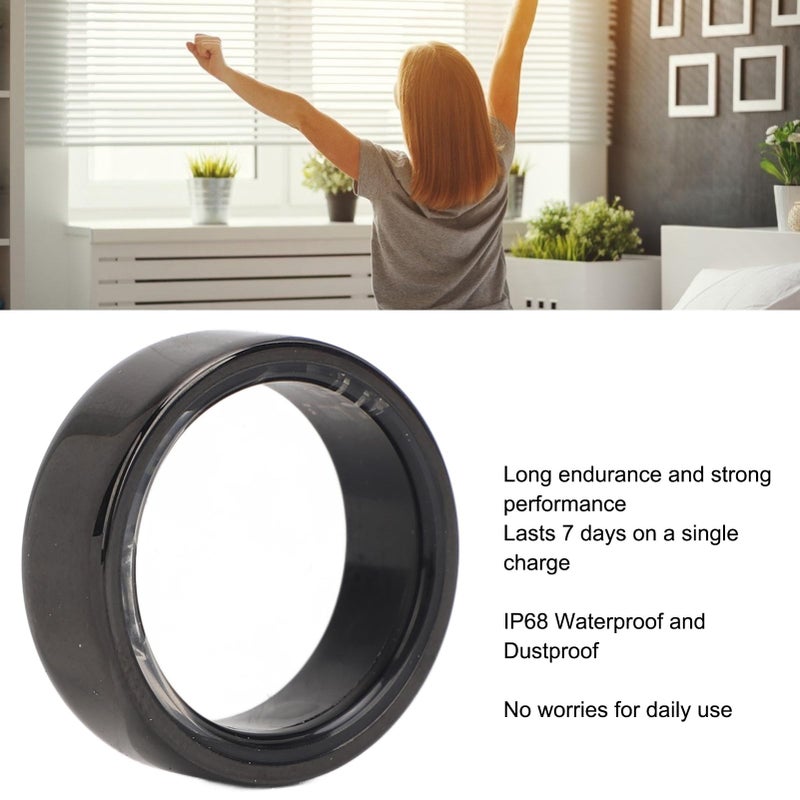 Yoidesu Sleep Quality Ring, Smart Health Ring for JYouPro App, Black Ceramic Rechargeable for Outdoor (Size 12) - Image 2