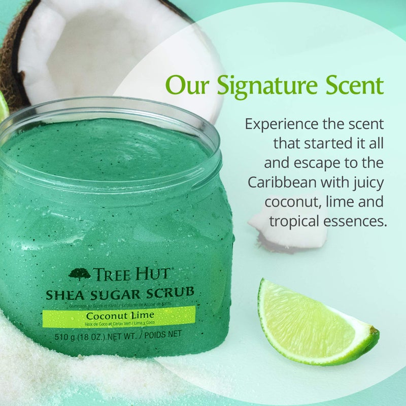 Tree Hut Shea Sugar Scrub, Coconut Lime, 18 Ounce (Pack of 3) - Image 3