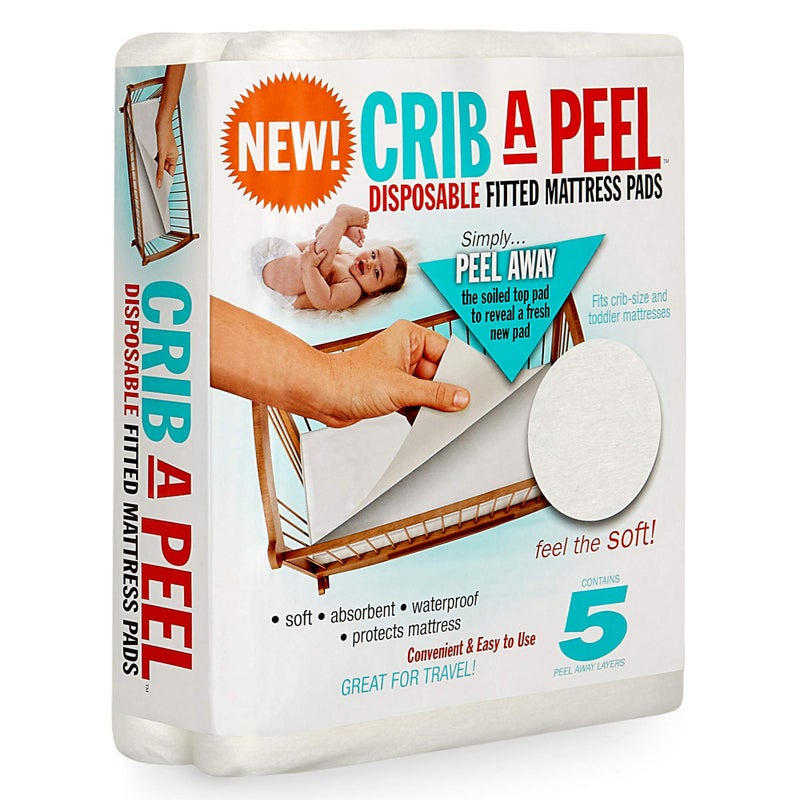 PEELAWAYS CribAPeel Disposable Waterproof Crib Sheets  Super Absorbent Bedwetting Pads for Infants PottyTraining Spills and More  5 Layer 28 x 52 x 6