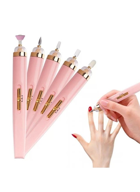 Electric Nail File Professional Adjustable Nail File Portable 5 in 1 Electric Manicure Pedicure Tool Set USB Electric Nail File for Acrylic Nails Gel Nails (Multicolor)