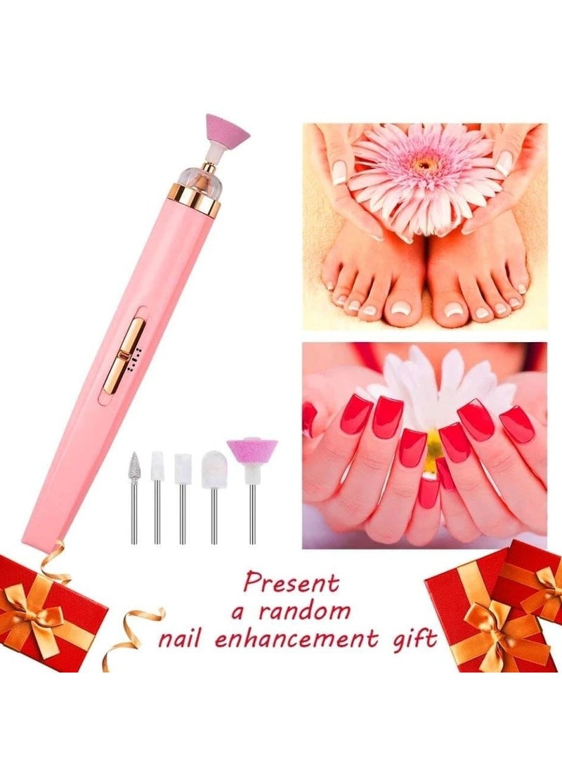 Electric Nail File Professional Adjustable Nail File Portable 5 in 1 Electric Manicure Pedicure Tool Set USB Electric Nail File for Acrylic Nails Gel Nails (Multicolor)