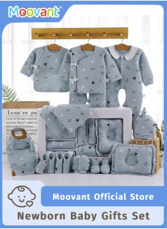 Moovant 18PCS Baby Newborn Essentials Layette Gift Stuff Clothing, Pure Cotton Baby Clothing Set, Newborn Full Moon 100 Days Gift, Newborn Growth Clothes Gift Box  - Image 1