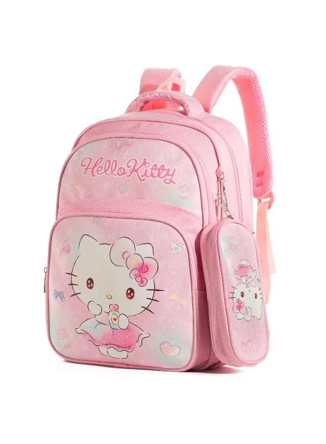 هالو كيتي لطيف الكرتون مقاومة للاهتراء الأطفال مرحبا كيتي على ظهره مع مقلمة حقيبة مدرسية المدرسة الابتدائية
