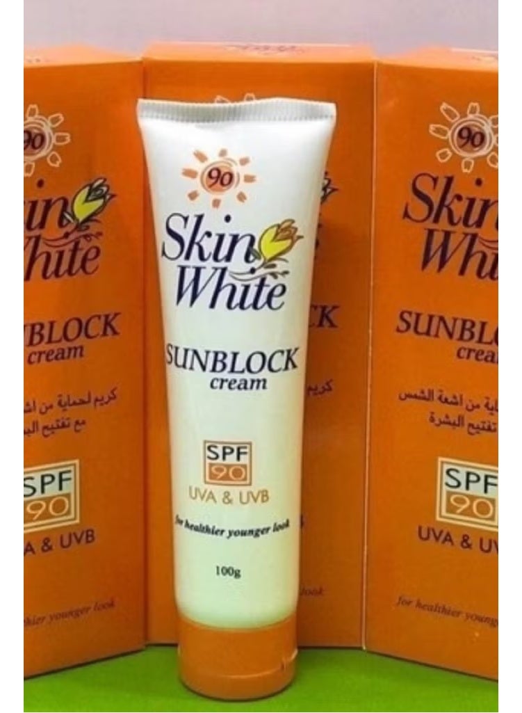 Skin White Sunblock Cream SPF 90 UVA & UVB (100g).