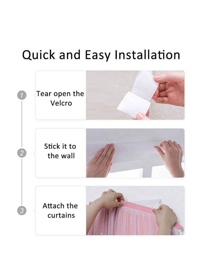 ستائر تعتيم نجوم مزدوجة الطبقات بشريط فيلكرو، لوحة واحدة بدون قضبان ستائر نافذة لغرفة النوم وغرفة المعيشة وباب الحمام وخزانة الملابس (بيج، 100 عرض × 200 ارتفاع سم) - Image 2