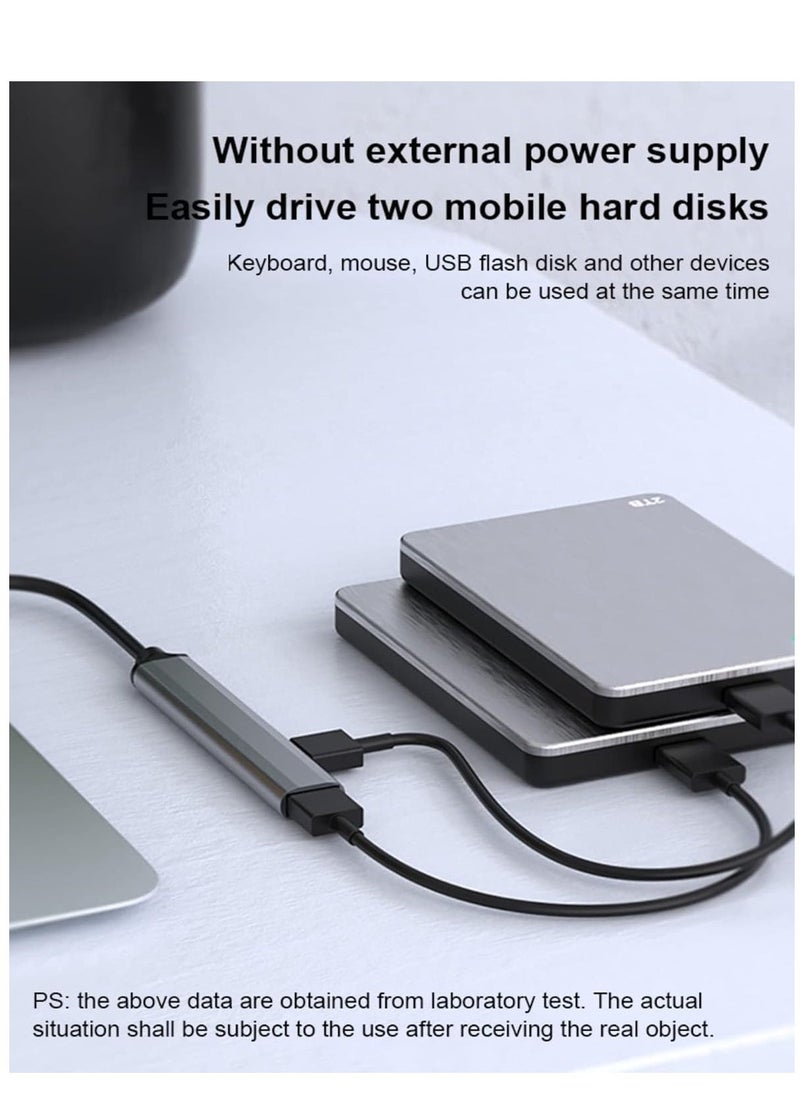 JAJEEK - Ultra Slim USB 3.0 Hub with 4 Ports for Laptop, Notebook, PC, Mouse, Keyboard – High-Speed Data Transfer, Compact Design, Silver - Image 1