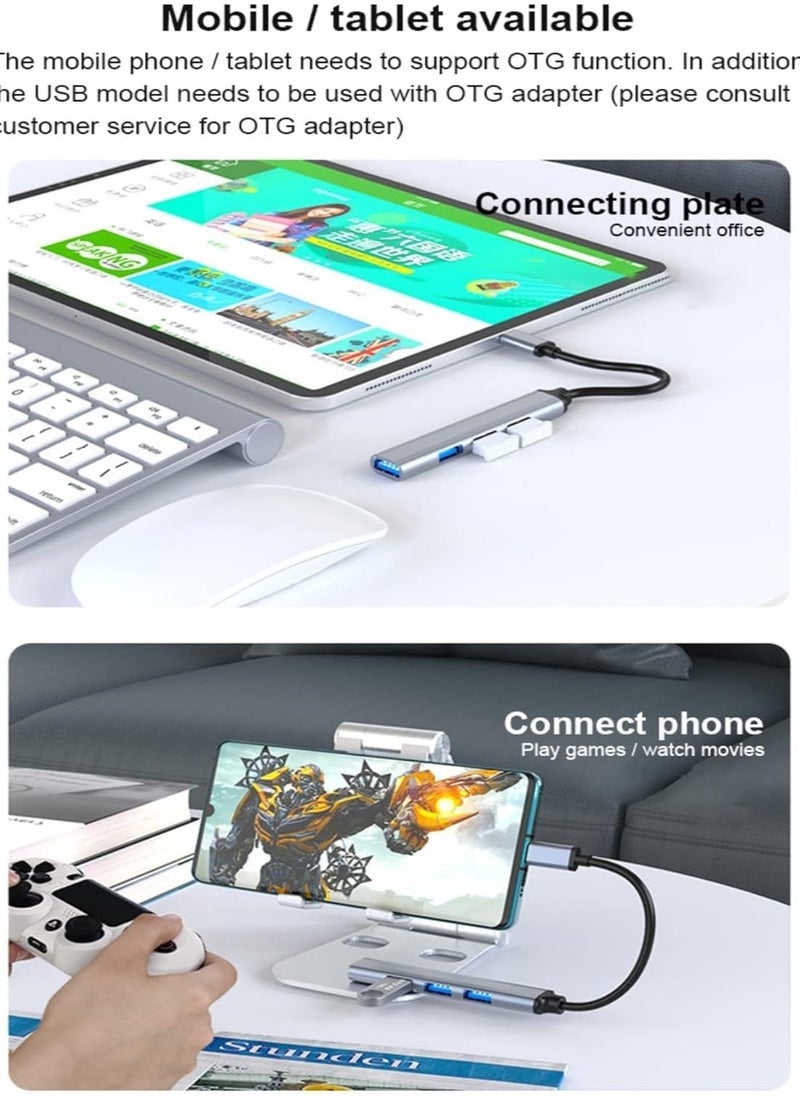 JAJEEK Ultra Slim USB 3.0 Hub with 4 Ports for Laptop, Notebook, PC, Mouse, Keyboard – High-Speed Data Transfer, Compact Design, Silver  - Image 4