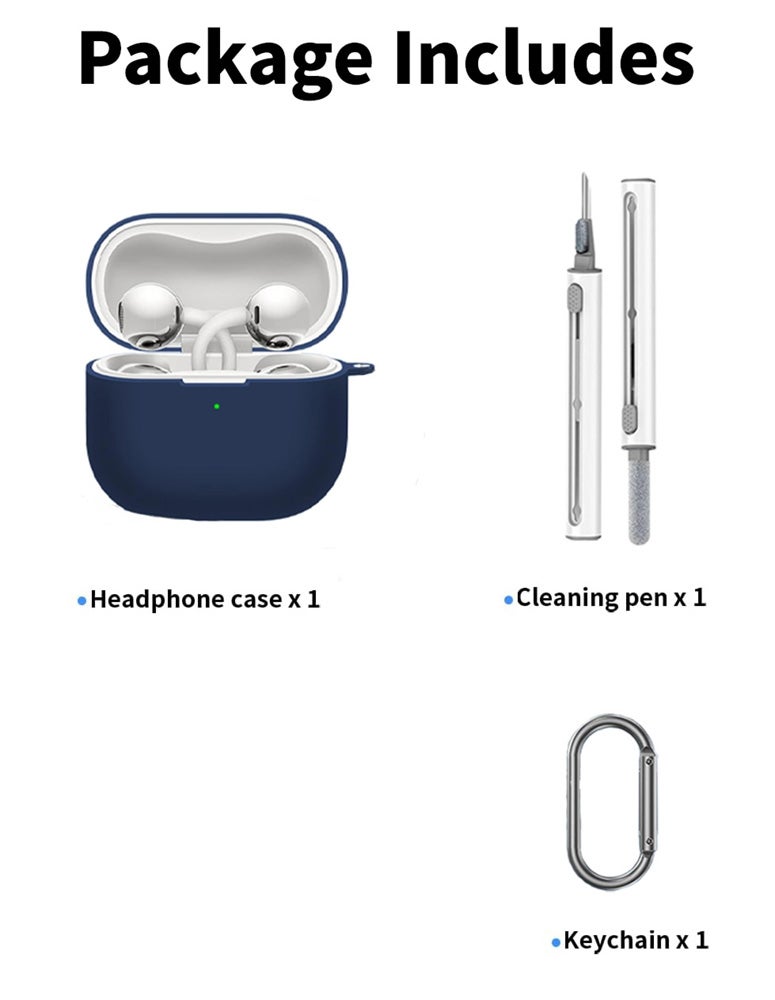 SJet Soft Silicone Protective Case Cover for Huawei FreeClip 2 with Keychain (Blue) - Image 4