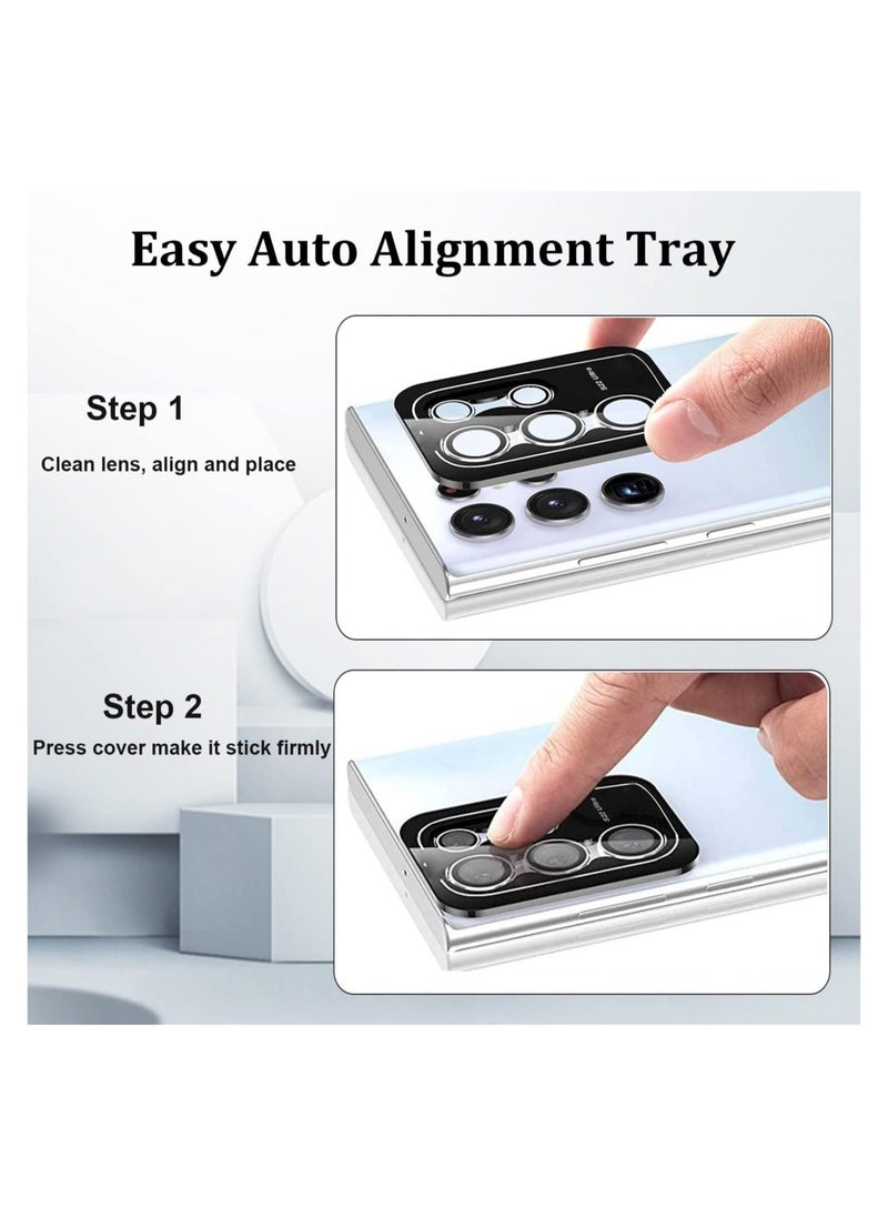 Raxoom Camera Lens Protector Compatible with Samsung Galaxy S22 Ultra (2022), Scratch-Resistant Ultra-Thin Tempered Glass with Aluminum Edge - Image 3