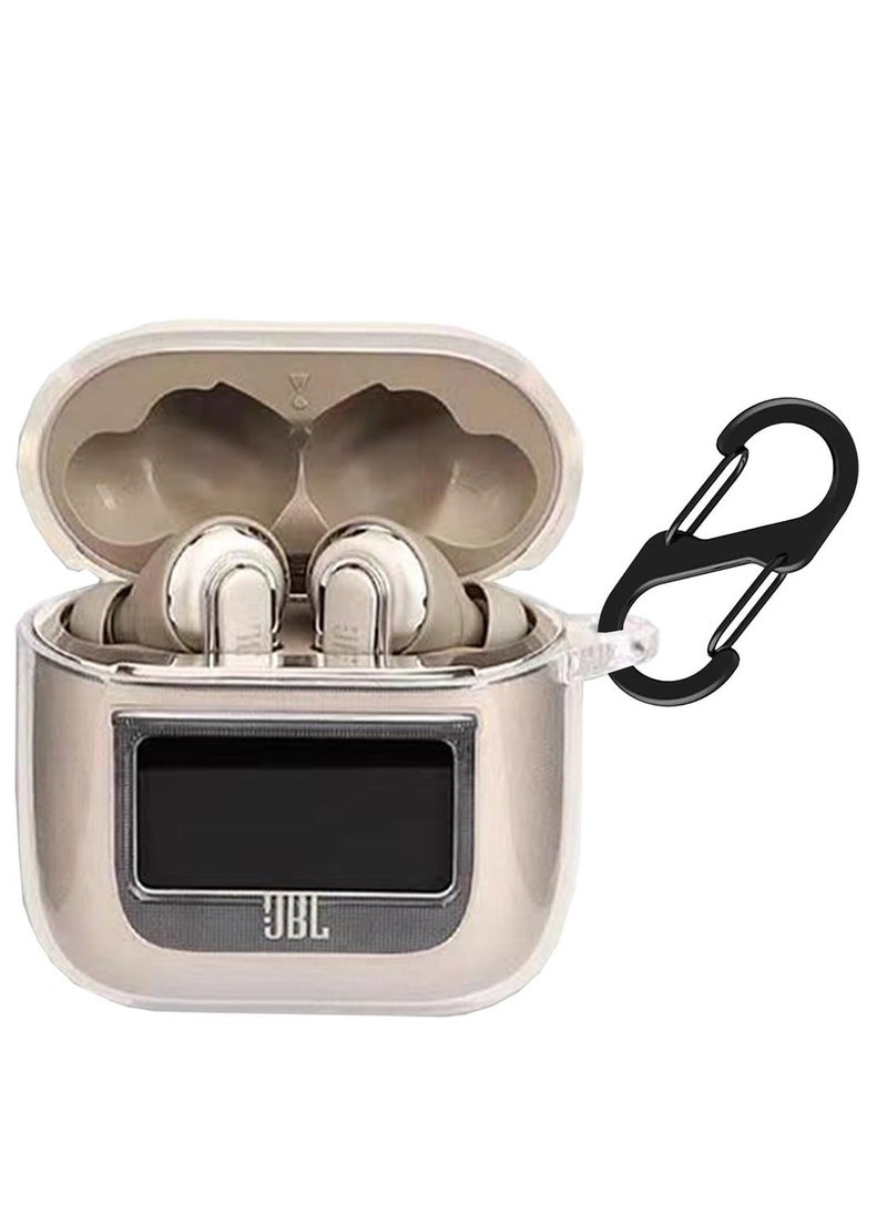 Generic - Case Compatible with JBL Tour Pro 2 Earbuds 2023 Soft Silicone Shockproof Protective Cover with Carabiner Accessories Ultra-thin soft Cover Slim Fit Anti Fall Not Easy to Dirty Clear - Image 1