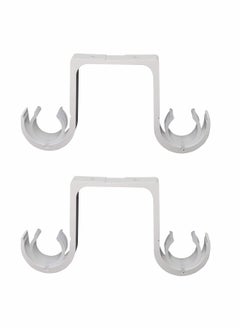 2 Pcs Heavy Duty Double Curtain Rod Ceiling Brackets - Metal Pole Holders for Bothway Curtains, Perfect for Various Decor Styles.