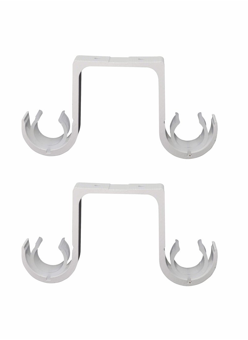 Generic - 2 Pcs Heavy Duty Double Curtain Rod Ceiling Brackets - Metal Pole Holders for Bothway Curtains, Perfect for Various Decor Styles. - Image 1