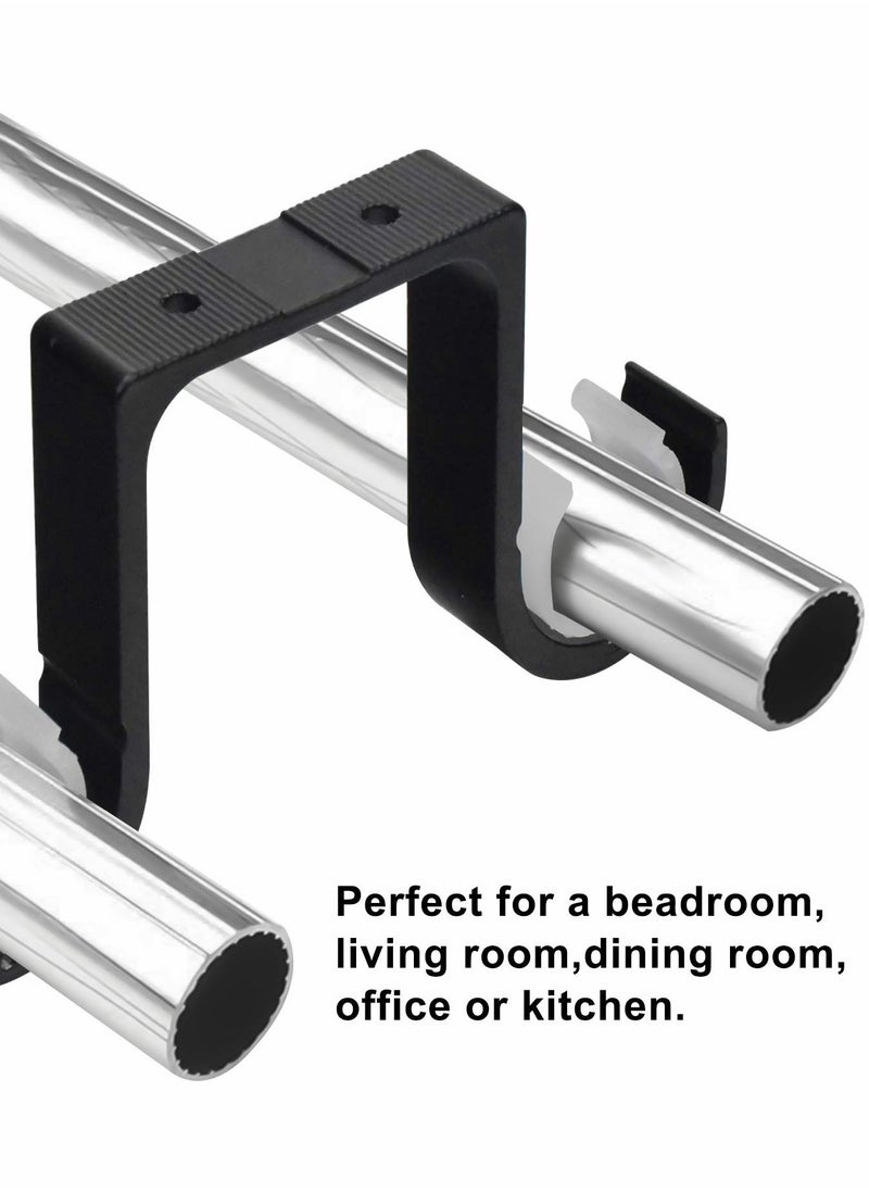 Generic - 2 Pcs Heavy Duty Double Curtain Rod Ceiling Brackets - Metal Pole Holders for Bothway Curtains, Perfect for Various Decor Styles. - Image 1