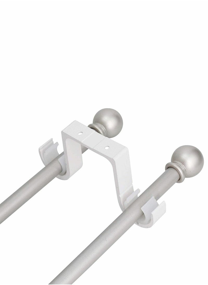 Generic - 2 Pcs Heavy Duty Double Curtain Rod Ceiling Brackets - Metal Pole Holders for Bothway Curtains, Perfect for Various Decor Styles. - Image 1