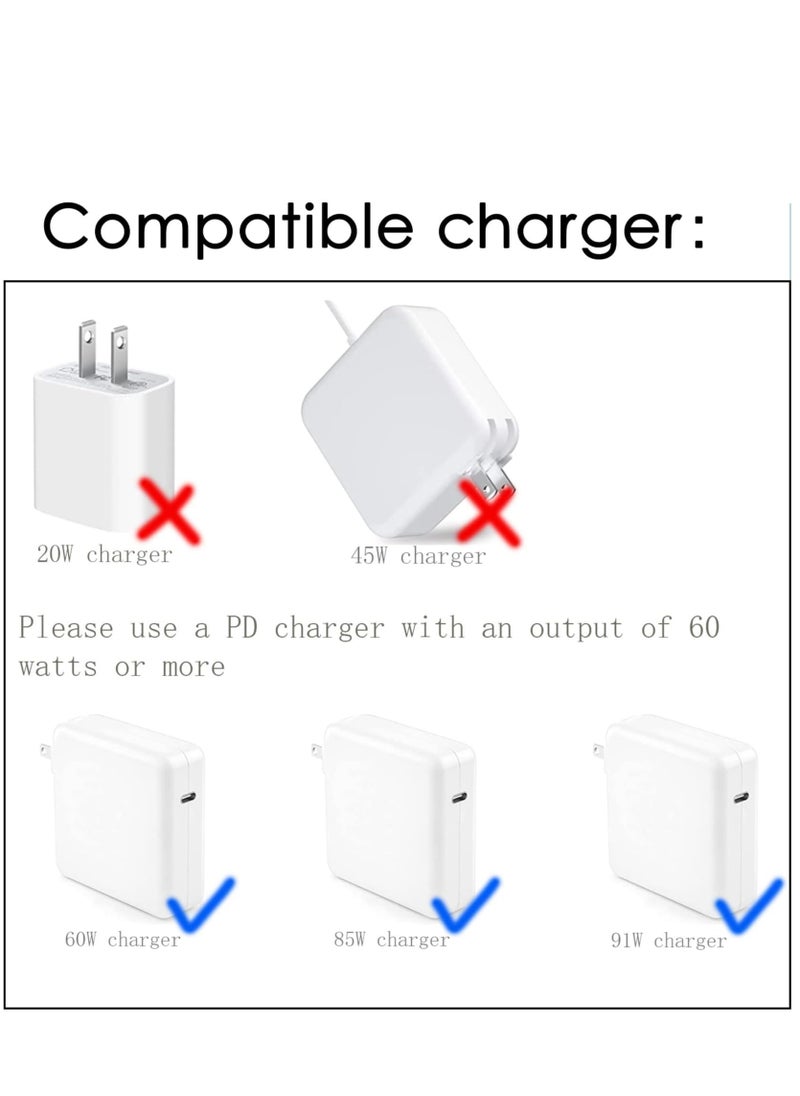 Generic - USB C to Magnetic L-Tip Charging Cable - 6FT Type C to Magnetic 1 L-Head Charge Cord for 2006-2012 MacBook Pro Air Works with 20V 60W-100W - Image 1