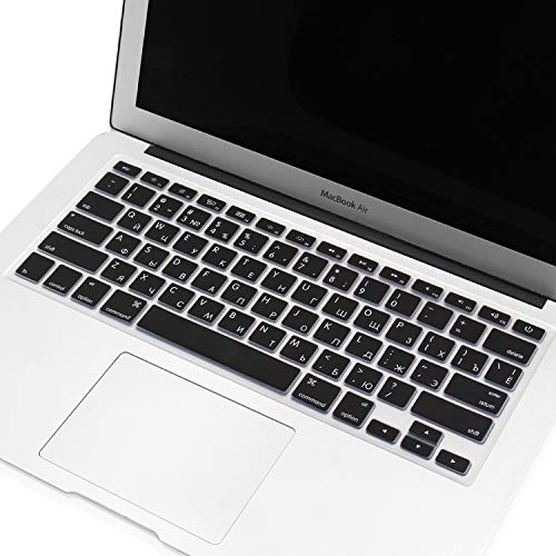ProElife Russian Keyboard Cover for MacBook Air 13'' (A1369/A1466)/MacBook Pro with Retina Display/CD-ROM 13" 15'' (2015 or Older Version) Ultra Thin Silicone Keyboard Skin Protector (Black) - Image 3