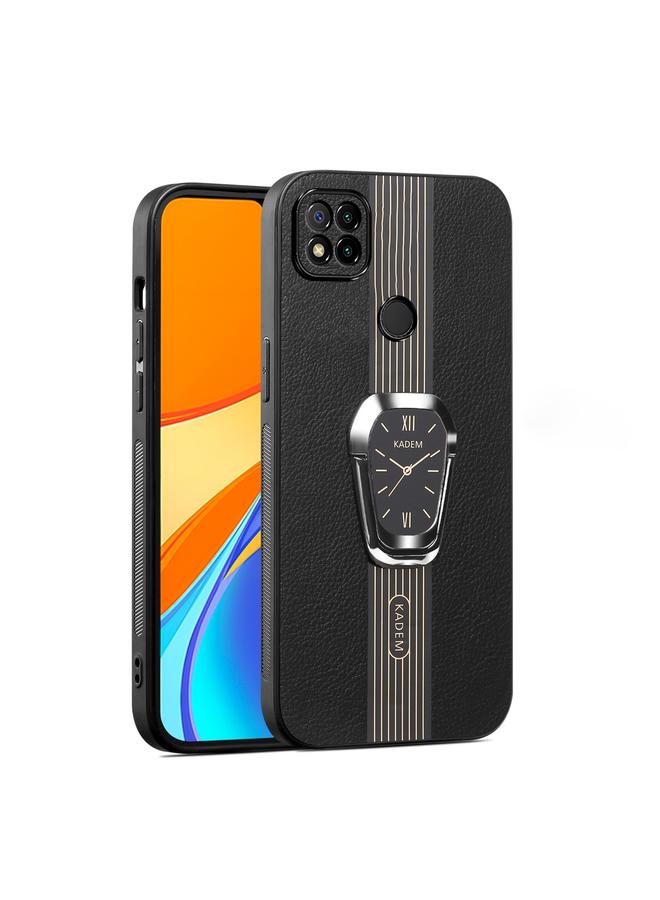 The Bros Case For Xiaomi Redmi 9C Magnetic Litchi Leather Back Phone Case with Holder