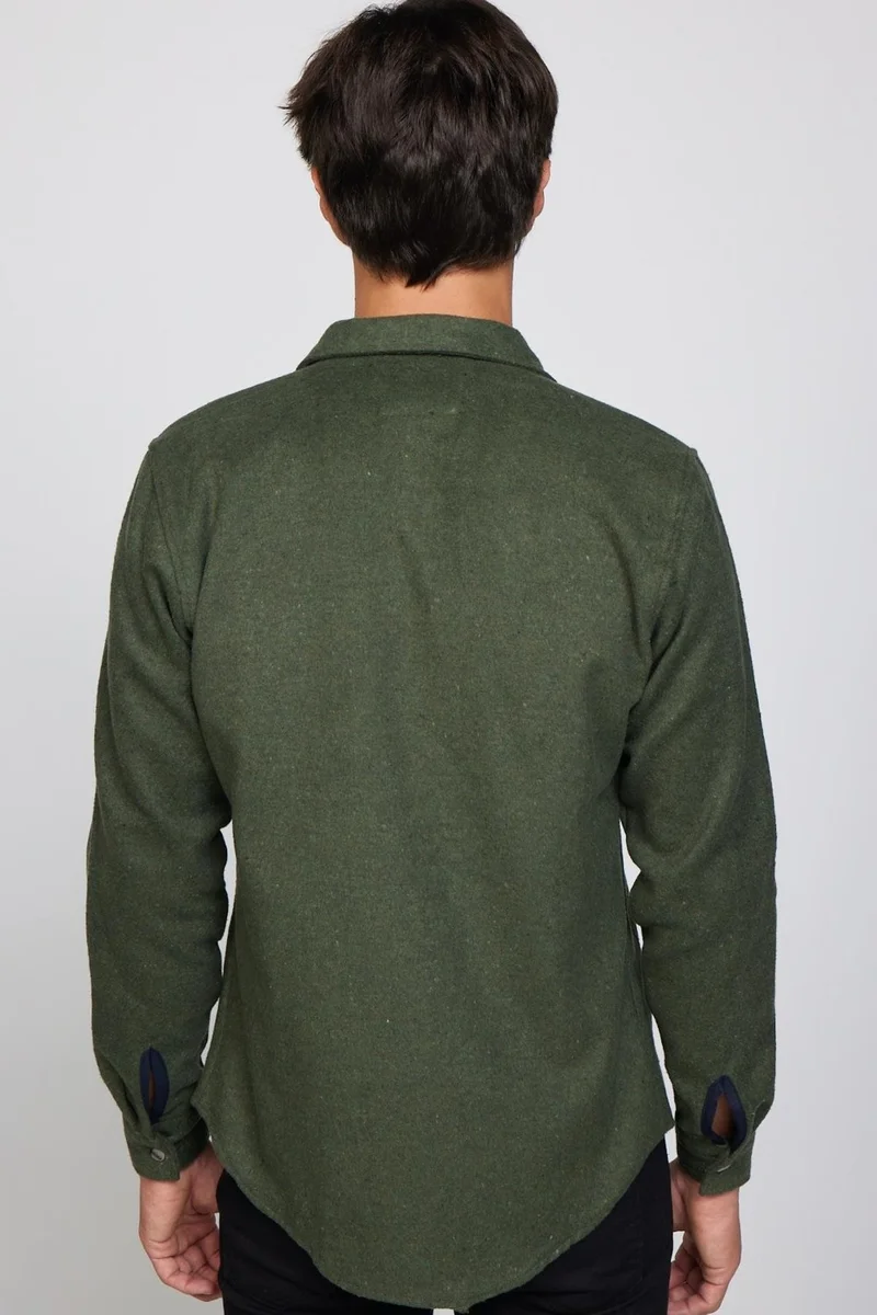 Tudors Men's Slim Fit Slim Fit Long Sleeve Cotton Plain Winter Lumberjack Khaki Shirt
