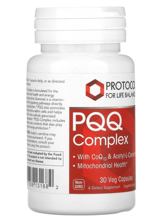 Protocol For Life Balance PQQ Complex 30 Veg Capsules  - Image 2