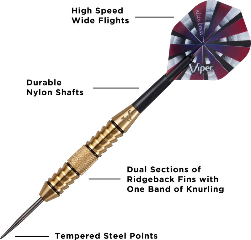Viper Elite Brass Steel Tip Darts, 24 Grams - Image 3